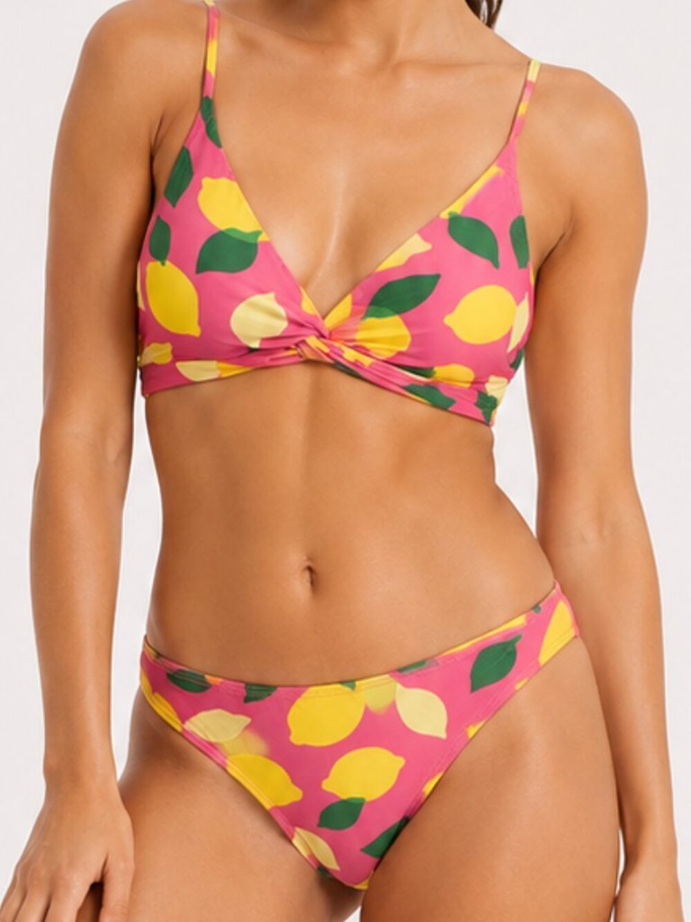 KATE SPADE Sea Star Lemon Bikini Set Swimsuit Pink S/M NWOT
